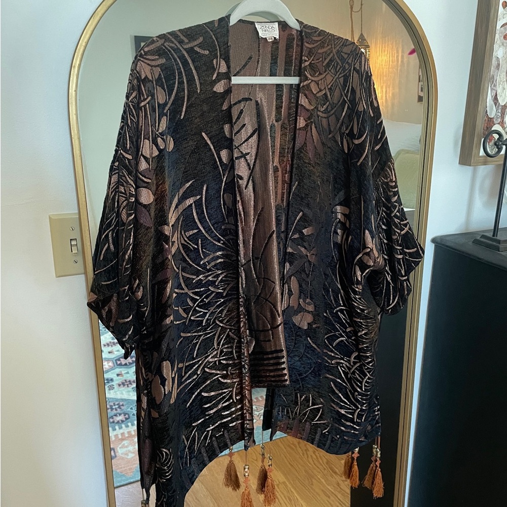 🧵 Rare Vintage Designer - Zonda Nellis Handmade Art-to-Wear Kimono Cardigan 🧵